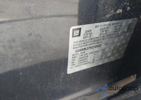 2017 GMC Acadia Slt-1 z USA, uszkodzony, nr VIN 1GKKNMLS7HZ245453